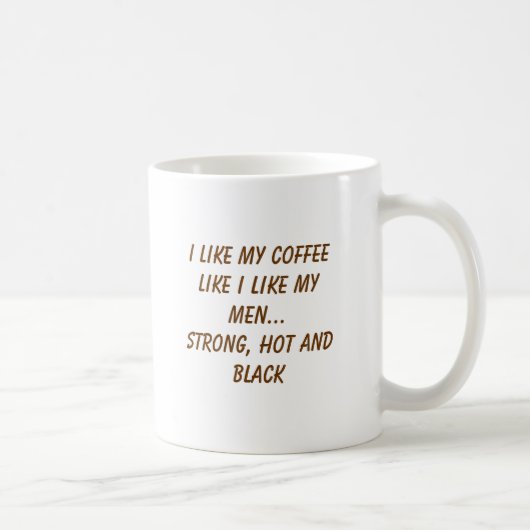 Mug J'aime mon café comme j'aime mes hommes… forts, h… (Droite)