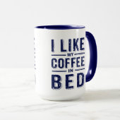 Mug J'Aime Mon Café En Bleu Lit (Devant droit)