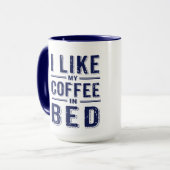 Mug J'Aime Mon Café En Bleu Lit (Devant gauche)