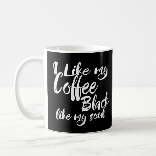 Mug J'Aime Mon Café Noir Comme Ma Typographie Soul (Gauche)