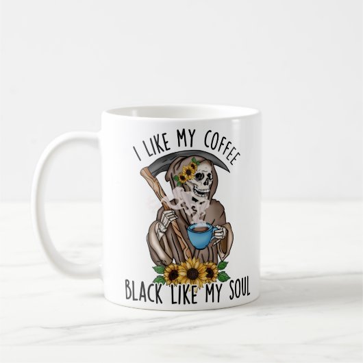 Mug j'aime mon café noir comme mon âme (Gauche)