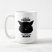 Mug J'aime mon café noir et mon chat noir (Gauche)