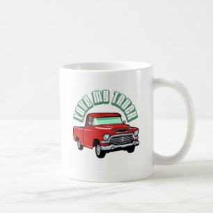 Mug J'aime mon camion - vieux, collecte rouge