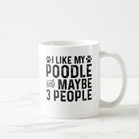 Mug J'aime mon caniche et 3 personnes (Droite)