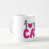Mug J'aime mon chat – Conception adorable pour amateur (Devant gauche)