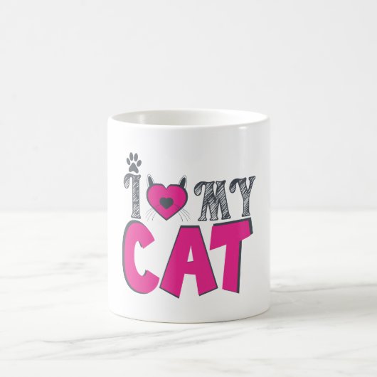 Mug J'aime mon chat – Conception adorable pour amateur (Centre)
