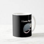 Mug J'aime mon chat drôle opossum (Devant droit)