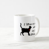 Mug J'aime mon chat et mon chat m'aime (Devant droit)