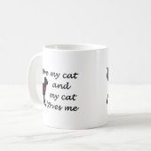 Mug J'aime mon chat et mon chat m'aime (Devant gauche)