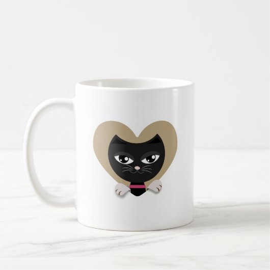 Mug J'aime mon chat noir (Gauche)
