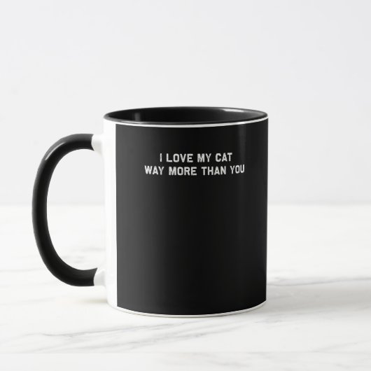 Mug J'aime mon chat plus que vous Amoureux de compagni (Gauche)