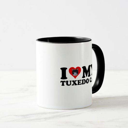 Mug J'Aime Mon Chat Tuxedo (Devant droit)
