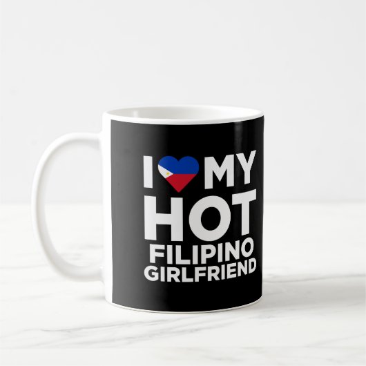 Mug J'Aime Mon Chaud Filipino Girlfriend Funny Couples (Gauche)