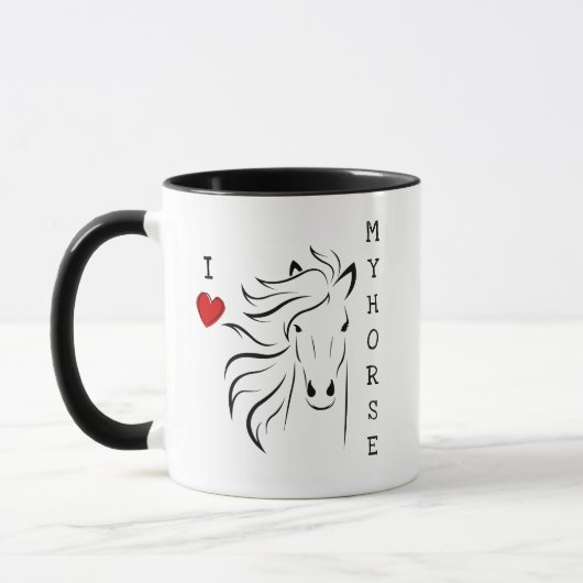 Mug J'aime Mon Cheval Graphique (Gauche)