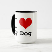 Mug J'aime mon chien (Devant gauche)