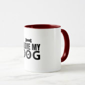 Mug J'aime mon chien (Devant droit)
