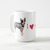 Mug J'aime mon chien australien de bétail (Devant gauche)