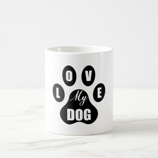 Mug j'aime mon chien, charmant chien, drôle chien de p (Centre)