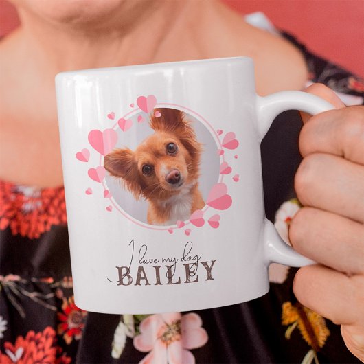 Mug J'aime mon chien chat animal de compagnie avec pho