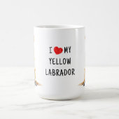 Mug J'Aime Mon Chien Cute Yellow Labrador Retriever (Centre)
