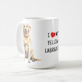Mug J'Aime Mon Chien Cute Yellow Labrador Retriever (Devant gauche)