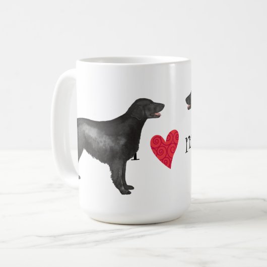 Mug J'aime mon chien d'arrêt Plat-Enduit (Devant gauche)