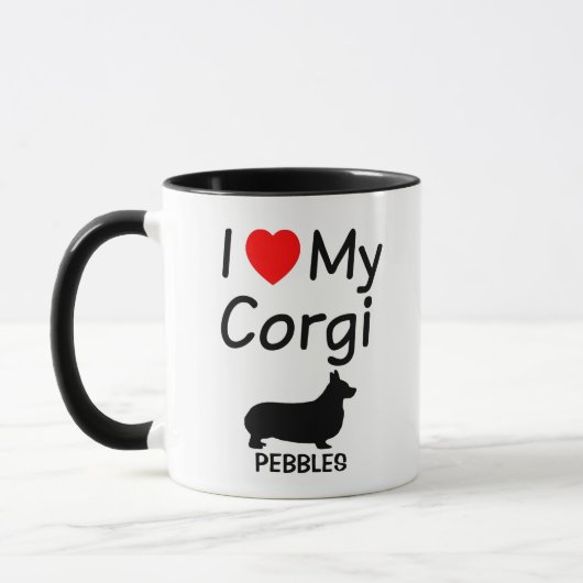 Mug J'Aime Mon Chien De Corgi (Gauche)
