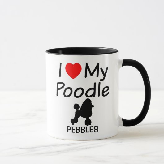 Mug J'Aime Mon Chien De Poodle (Droite)