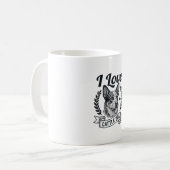 Mug J'aime mon chien de troupeau design de gravure vin (Devant gauche)