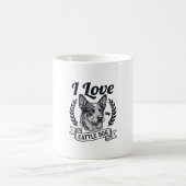 Mug J'aime mon chien de troupeau design de gravure vin (Centre)