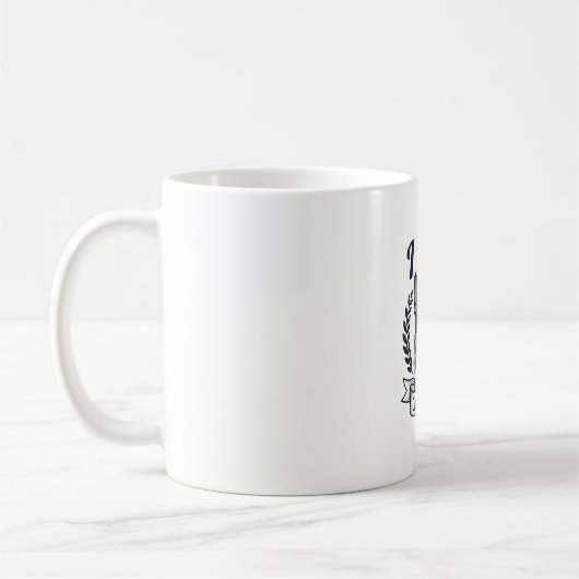 Mug J'aime mon chien de troupeau design de gravure vin (Gauche)