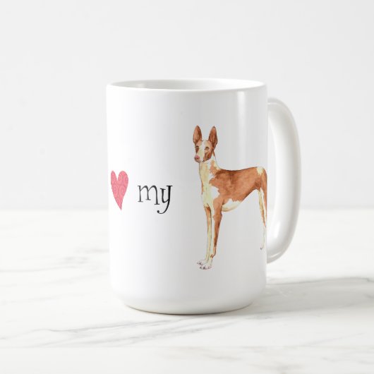 Mug J'aime mon chien d'Ibizan (Devant droit)