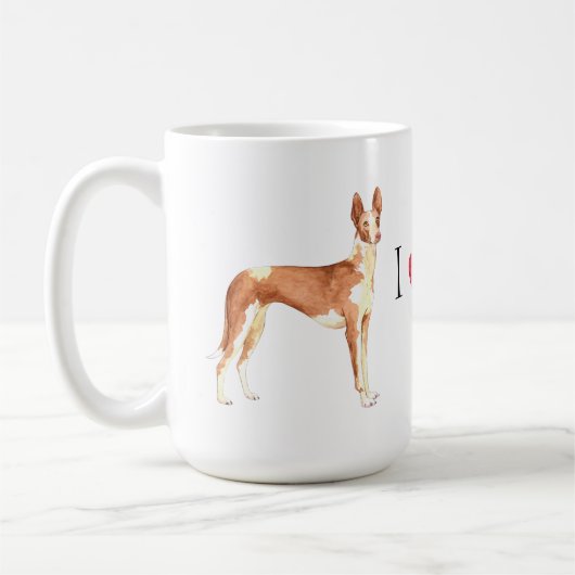 Mug J'aime mon chien d'Ibizan (Gauche)