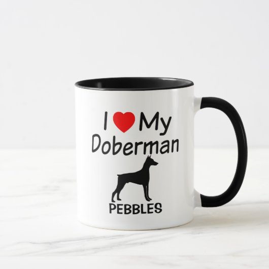 Mug J'Aime Mon Chien Doberman (Droite)