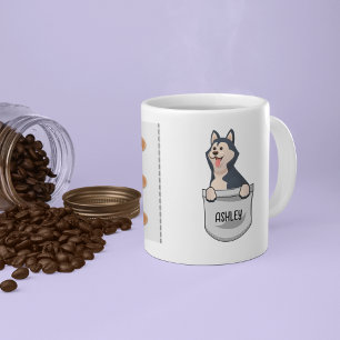 Mug J'aime mon chien husky sibérien au cœur lumineux