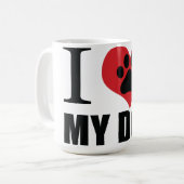 Mug J'aime mon chien jeter l'oreiller (Devant gauche)