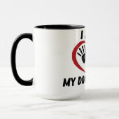 Mug J'aime mon chien jeter l'oreiller (Gauche)