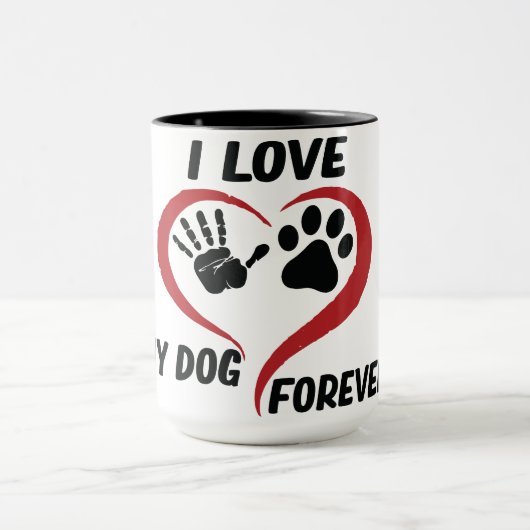 Mug J'aime mon chien jeter l'oreiller (Centre)