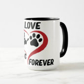 Mug J'aime mon chien jeter l'oreiller (Devant droit)
