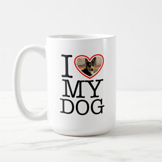 Mug J'aime mon chien personnalisé (Gauche)