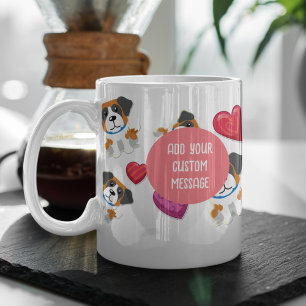 Mug J'aime mon chien Saint-Bernard avec un cœur brilla