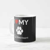 Mug J'aime mon chien Weimaraner texte personnalisé (Devant gauche)