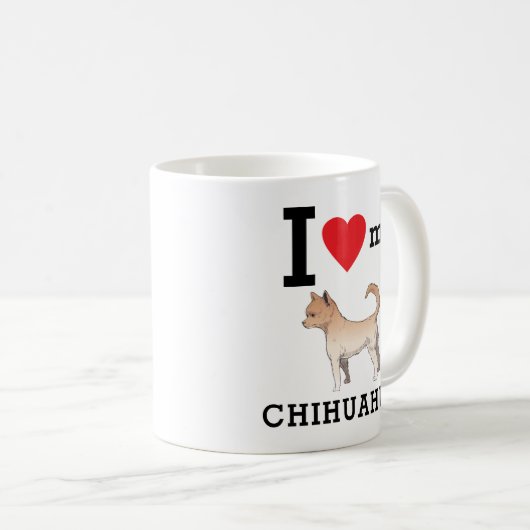 Mug J'Aime Mon Chihuahua (Devant droit)