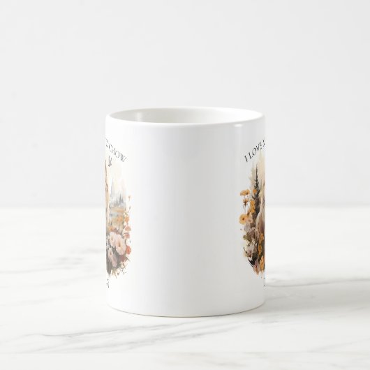 Mug J'Aime Mon Chow Chow Portrait Floral Chien (Centre)