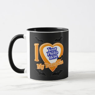 Mug J'Aime Mon Citrouille Avec Ta Photo Avec Des Chauv