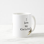 Mug J'aime mon Cockatiel (Devant droit)
