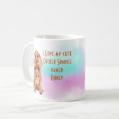 Mug J'Aime Mon Cocker Spaniel Custom Cartoon Chien (Devant gauche)