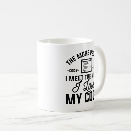 Mug J'aime mon code (Devant droit)