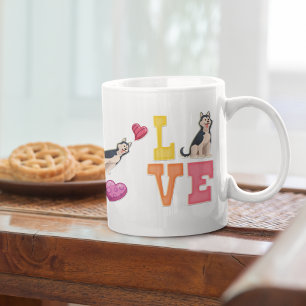 Mug J'Aime Mon Coeur Brillant De Chien Sibérien