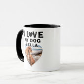 Mug J'aime mon Coeur de Chien Photo Nom du Chien (Devant gauche)